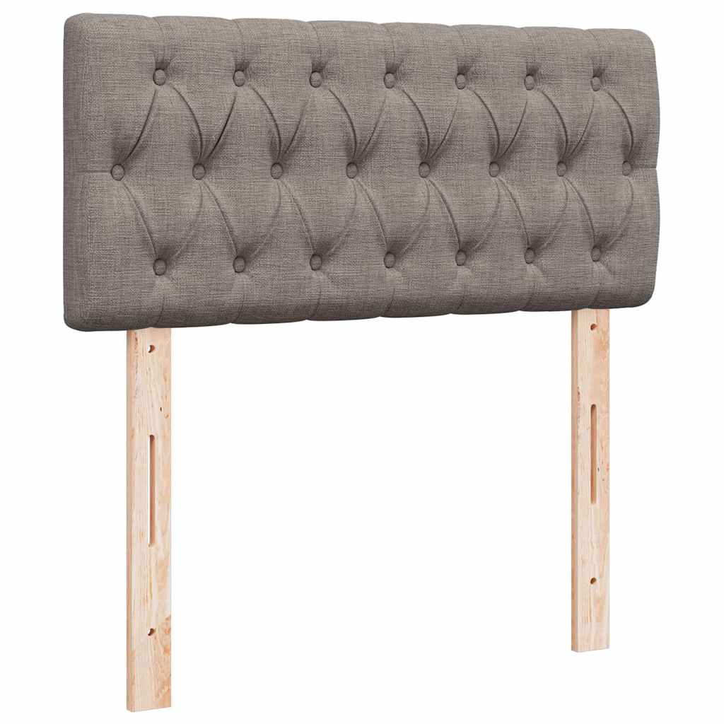 vidaXL Ottoman-Bett mit Matratze & LEDs Taupe 90x190 cm Stoff