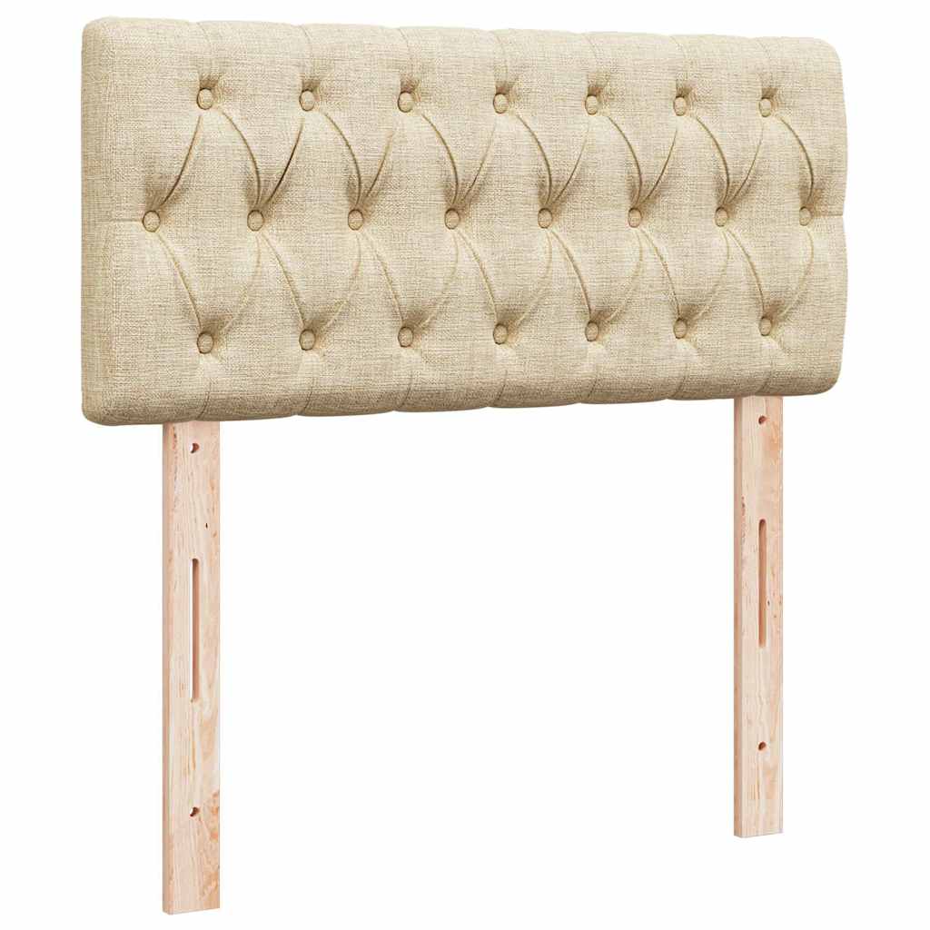 vidaXL Lit ottoman avec matelas et LED Crème 90x190 cm Tissu