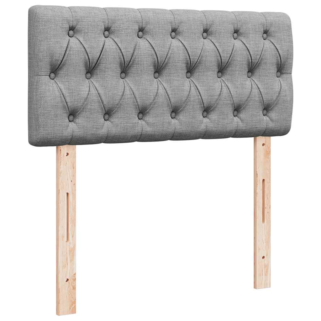 vidaXL Lit ottoman avec matelas et LED gris clair 90x200 cm tissu