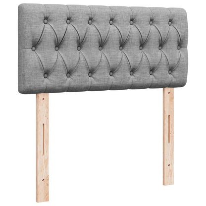 vidaXL Lit ottoman avec matelas et LED gris clair 90x200 cm tissu