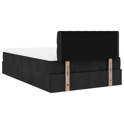 vidaXL Ottomane Bett mit Matratze & LEDs Schwarz 120x190 cm Stoff