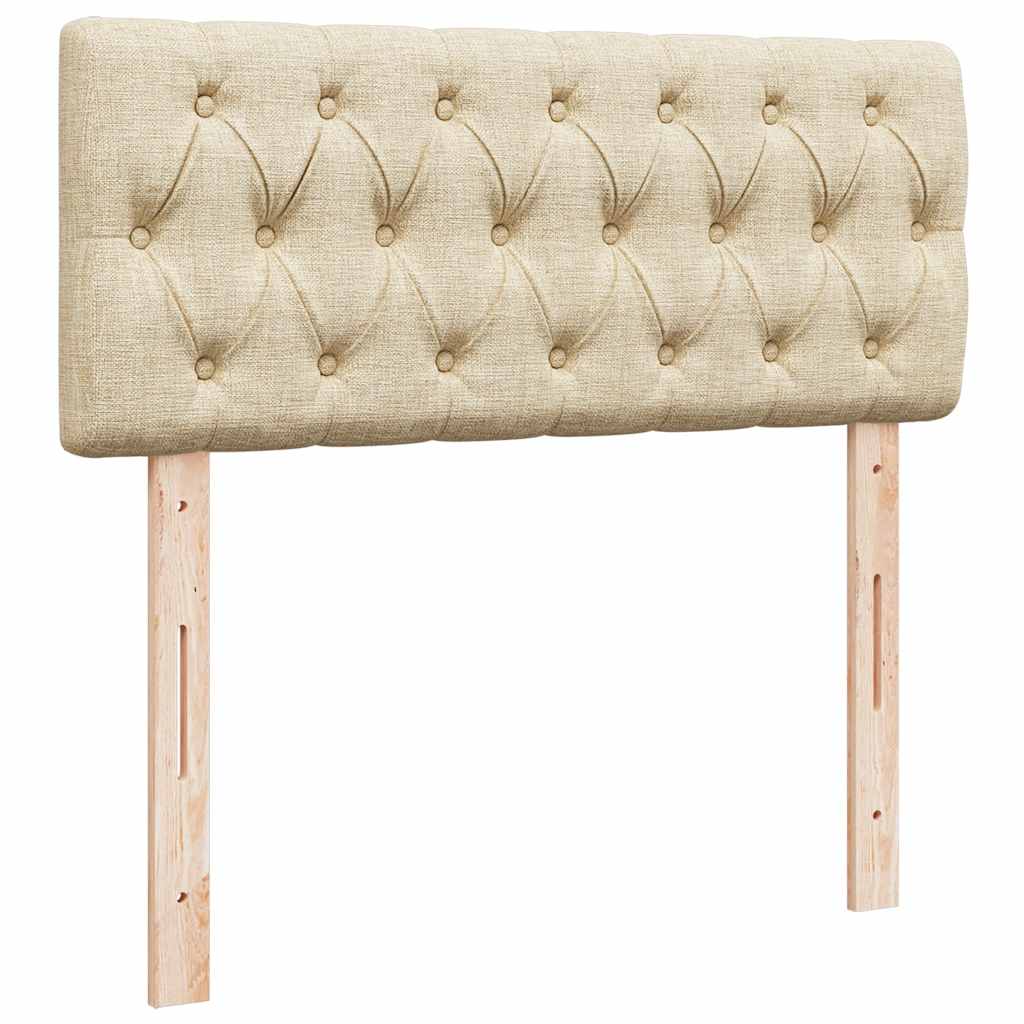 vidaXL Ottoman-Bett mit Matratze & LEDs Creme 120x200 cm Stoff