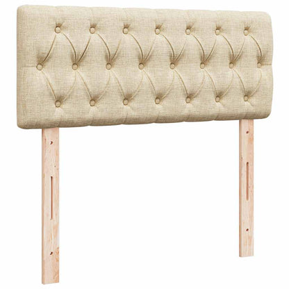 vidaXL Ottoman-Bett mit Matratze & LEDs Creme 120x200 cm Stoff