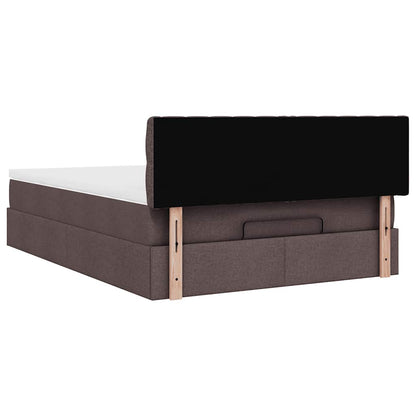 vidaXL Ottomanische Bett mit Matratze & LEDs Dunkelbraun 140x190 cm