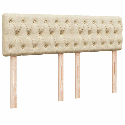 vidaXL Ottomane Bett mit Matratze & LEDs Creme 140x190 cm Stoff