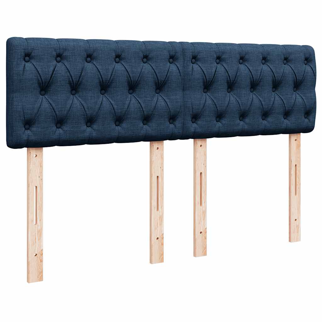 vidaXL Ottomane Bett mit Matratze & LEDs Blau 140x190 cm Stoff