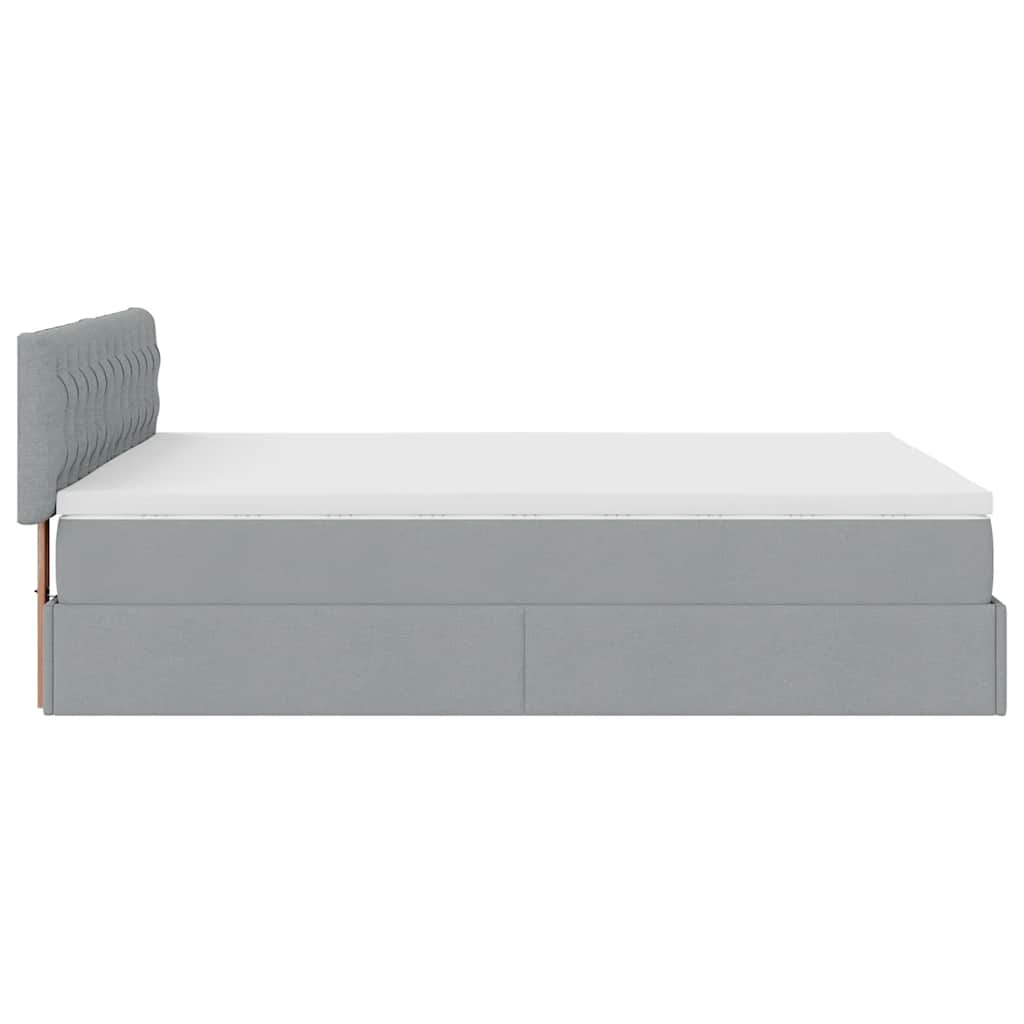 vidaXL Lit ottoman avec matelas et LED gris clair 140x200 cm Tissu