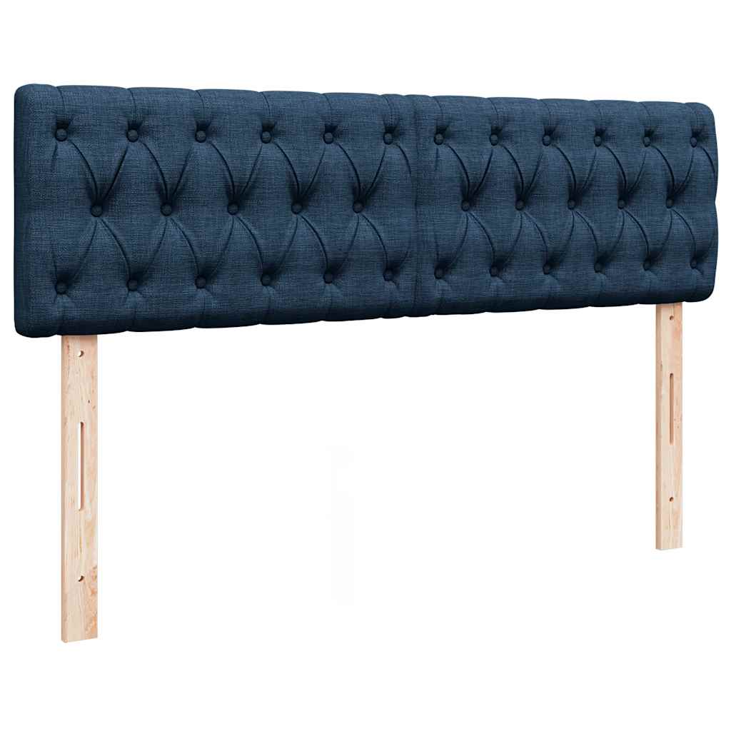 vidaXL Ottoman-Bett mit Matratze & LEDs Blau 140x200 cm Stoff