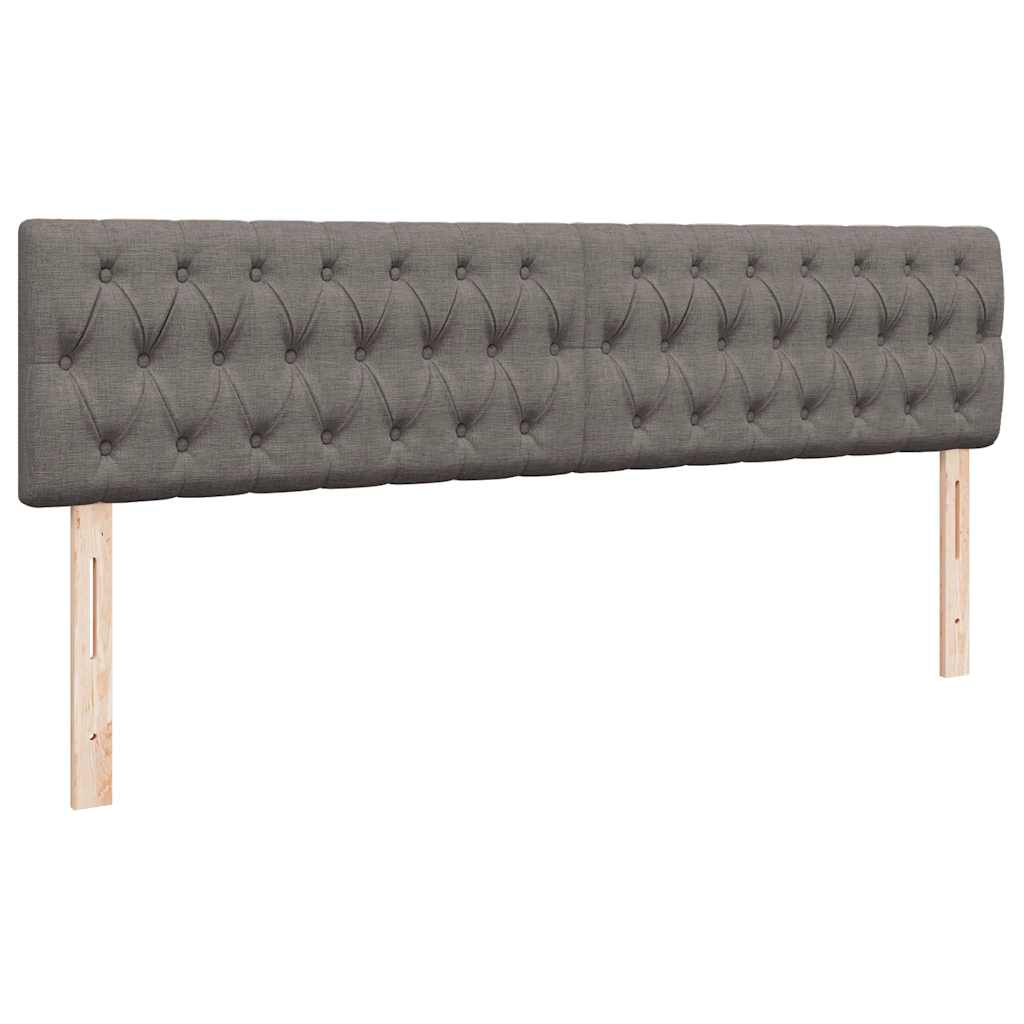 vidaXL Ottoman-Bett mit Matratze & LEDs Taupe 160x200 cm Stoff