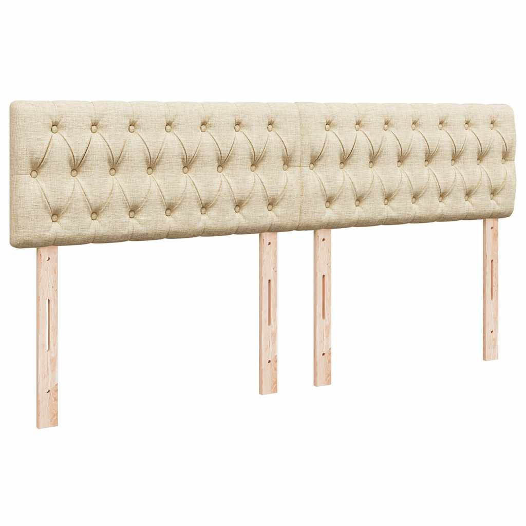 vidaXL Ottoman-Bett mit Matratze & LEDs Creme 160x200 cm Stoff