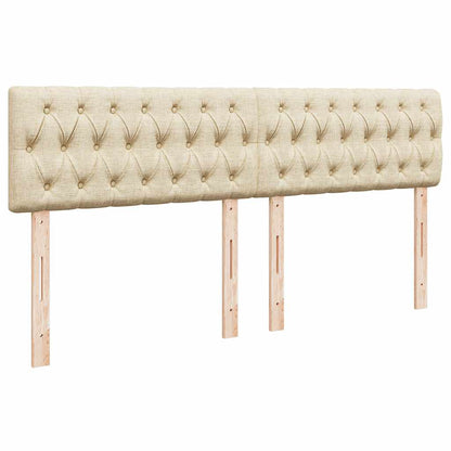 vidaXL Ottoman-Bett mit Matratze & LEDs Creme 160x200 cm Stoff
