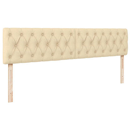 vidaXL Ottomane Bett mit Matratze & LEDs Creme 180x200 cm Stoff