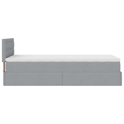 vidaXL Lit ottoman avec matelas et LED gris clair 80x200 cm Tissu