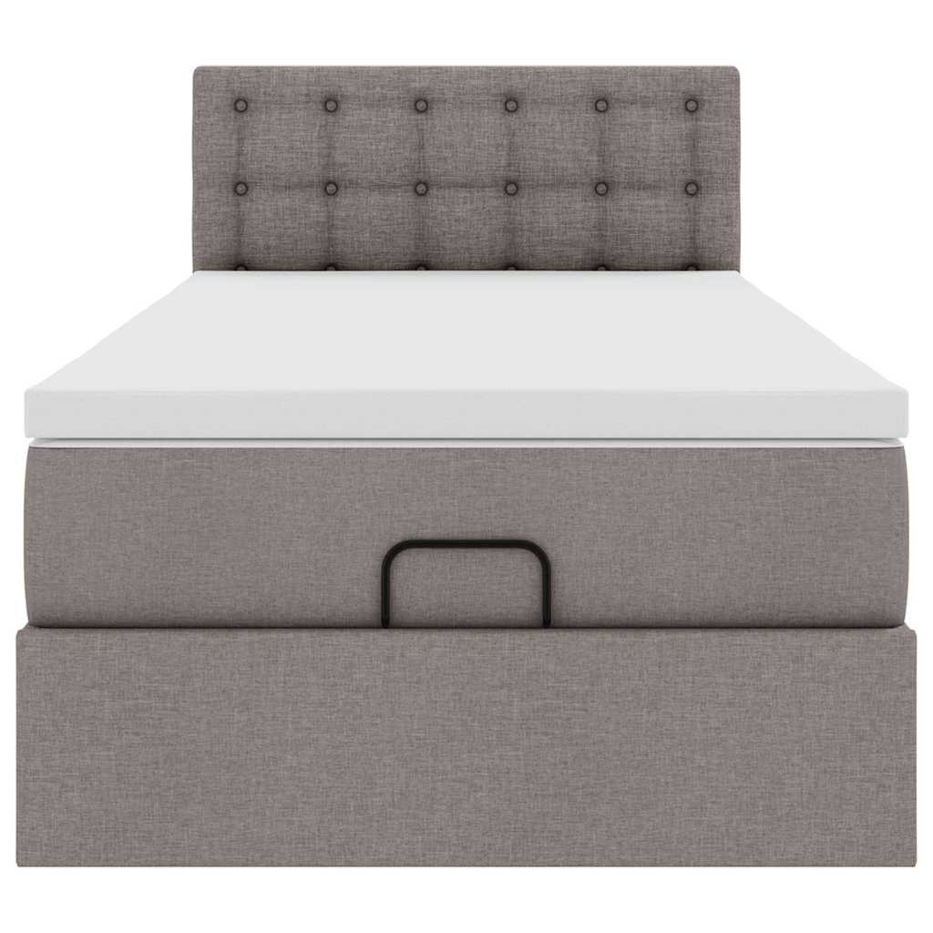 vidaXL Ottoman-Bett mit Matratze & LEDs Taupe 80x200 cm Stoff