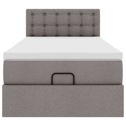 vidaXL Ottoman-Bett mit Matratze & LEDs Taupe 80x200 cm Stoff