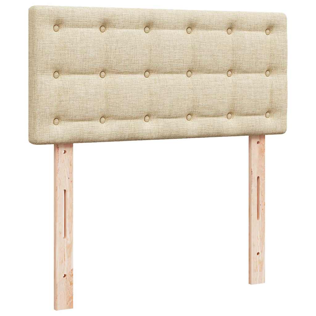 vidaXL Lit ottoman avec matelas et LED Crème 90x200 cm Tissu
