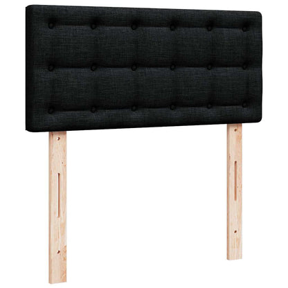 vidaXL Ottoman-Bett mit Matratze & LEDs Schwarz 100x200 cm Stoff