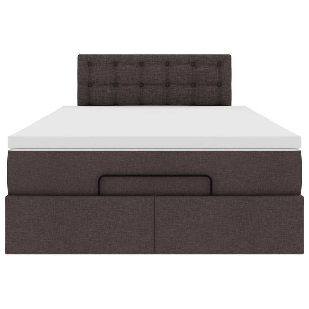 vidaXL Ottoman-Bett mit Matratze & LEDs Dunkelbraun 120x190 cm Stoff