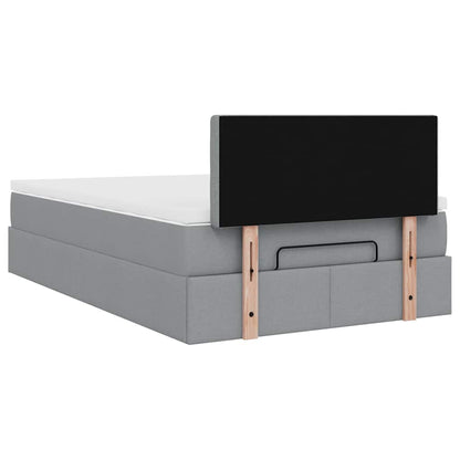 vidaXL Lit ottoman avec matelas et LED gris clair 120x200 cm Tissu