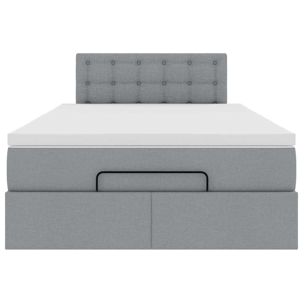 vidaXL Lit ottoman avec matelas et LED gris clair 120x200 cm Tissu