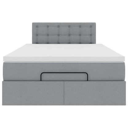 vidaXL Lit ottoman avec matelas et LED gris clair 120x200 cm Tissu