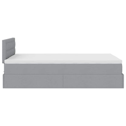 vidaXL Lit ottoman avec matelas et LED gris clair 120x200 cm Tissu