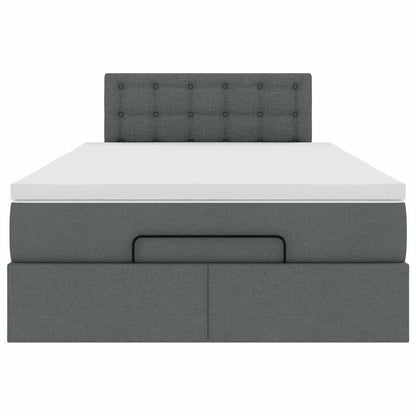vidaXL Ottomane Bett mit Matratze & LEDs Dunkelgrau 120x200 cm Stoff
