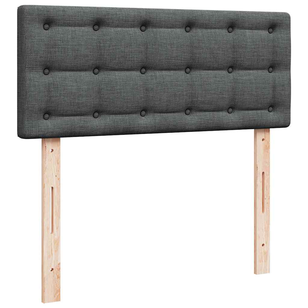 vidaXL Ottomane Bett mit Matratze & LEDs Dunkelgrau 120x200 cm Stoff