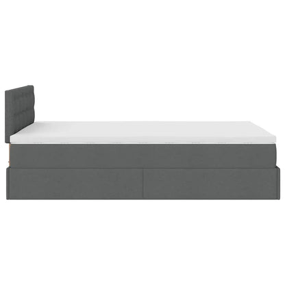 vidaXL Ottomane Bett mit Matratze & LEDs Dunkelgrau 120x200 cm Stoff