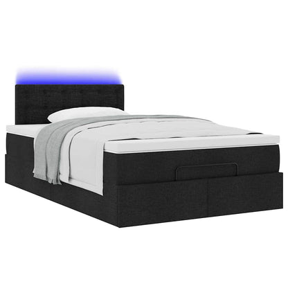 vidaXL Lit ottoman avec matelas et LED Noir 120x200 cm Tissu