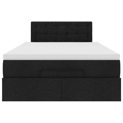 vidaXL Lit ottoman avec matelas et LED Noir 120x200 cm Tissu
