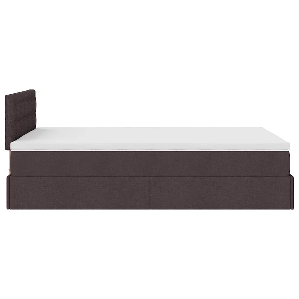vidaXL Ottoman-Bett mit Matratze & LEDs Dunkelbraun 120x200 cm Stoff