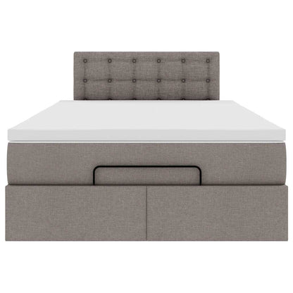 Ottoman-Bett mit Matratze & LEDs Taupe 120x200 cm Stoff
