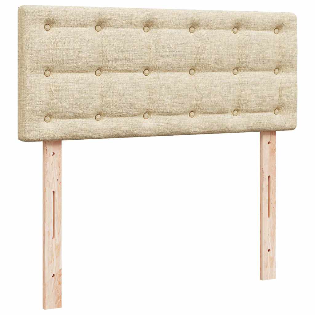 vidaXL Ottoman-Bett mit Matratze & LEDs Creme 120x200 cm Stoff