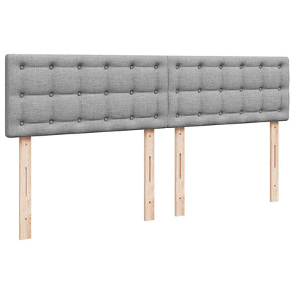 Ottoman-Bett mit Matratze & LEDs Hellgrau 160x200 cm Stoff