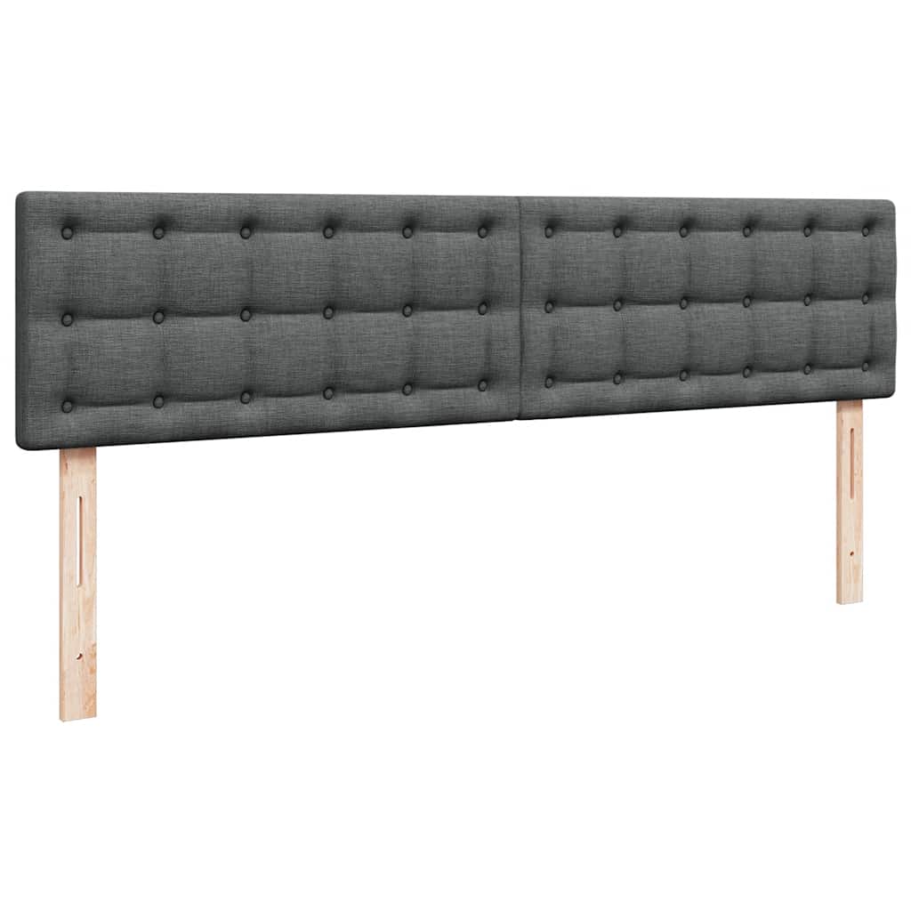 vidaXL Ottoman-Bett mit Matratze & LEDs Dunkelgrau 160x200 cm Stoff
