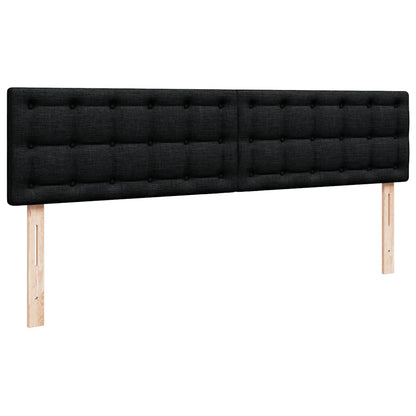 Ottoman-Bett mit Matratze & LEDs Schwarz 160x200 cm Stoff