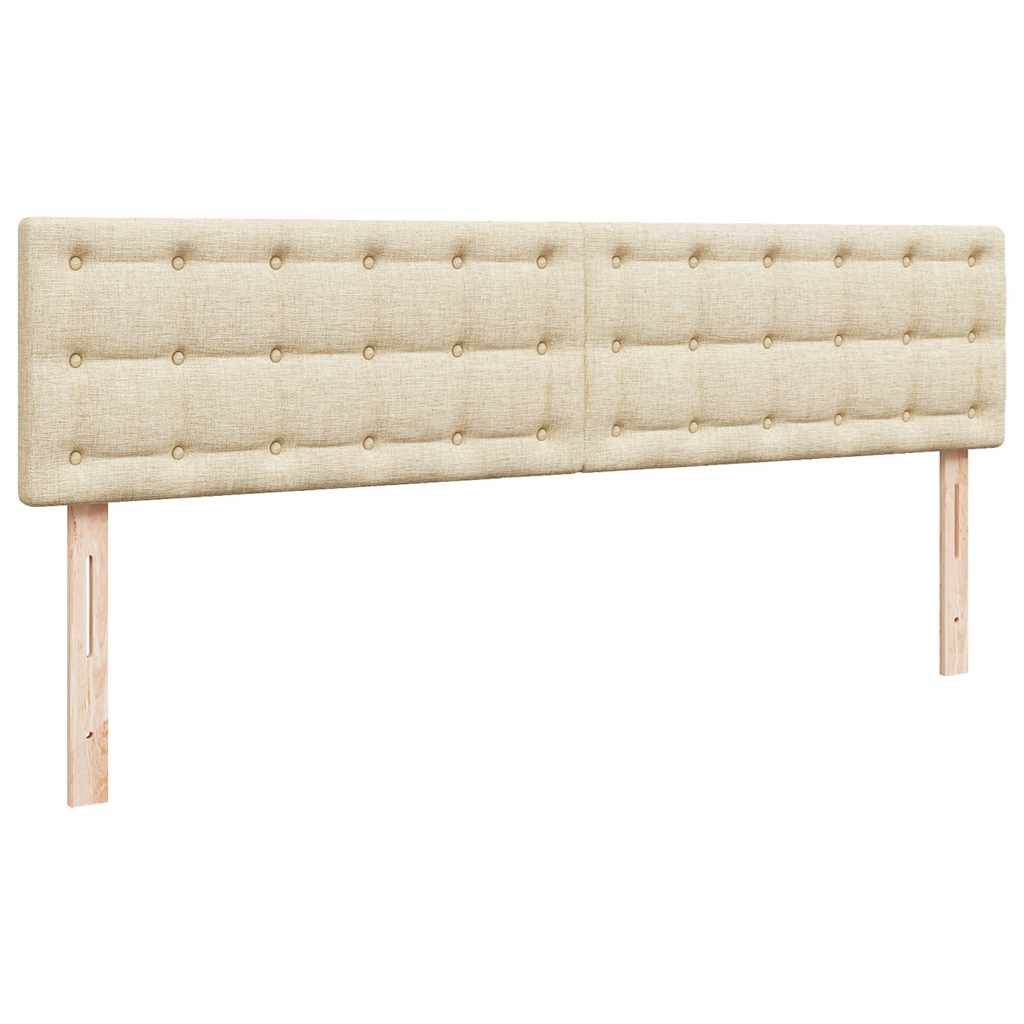 vidaXL Ottoman-Bett mit Matratze & LEDs Creme 160x200 cm Stoff