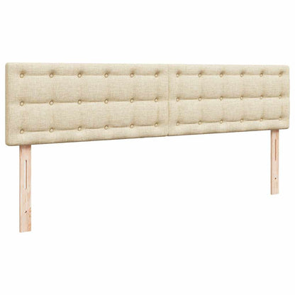 vidaXL Ottoman-Bett mit Matratze & LEDs Creme 160x200 cm Stoff
