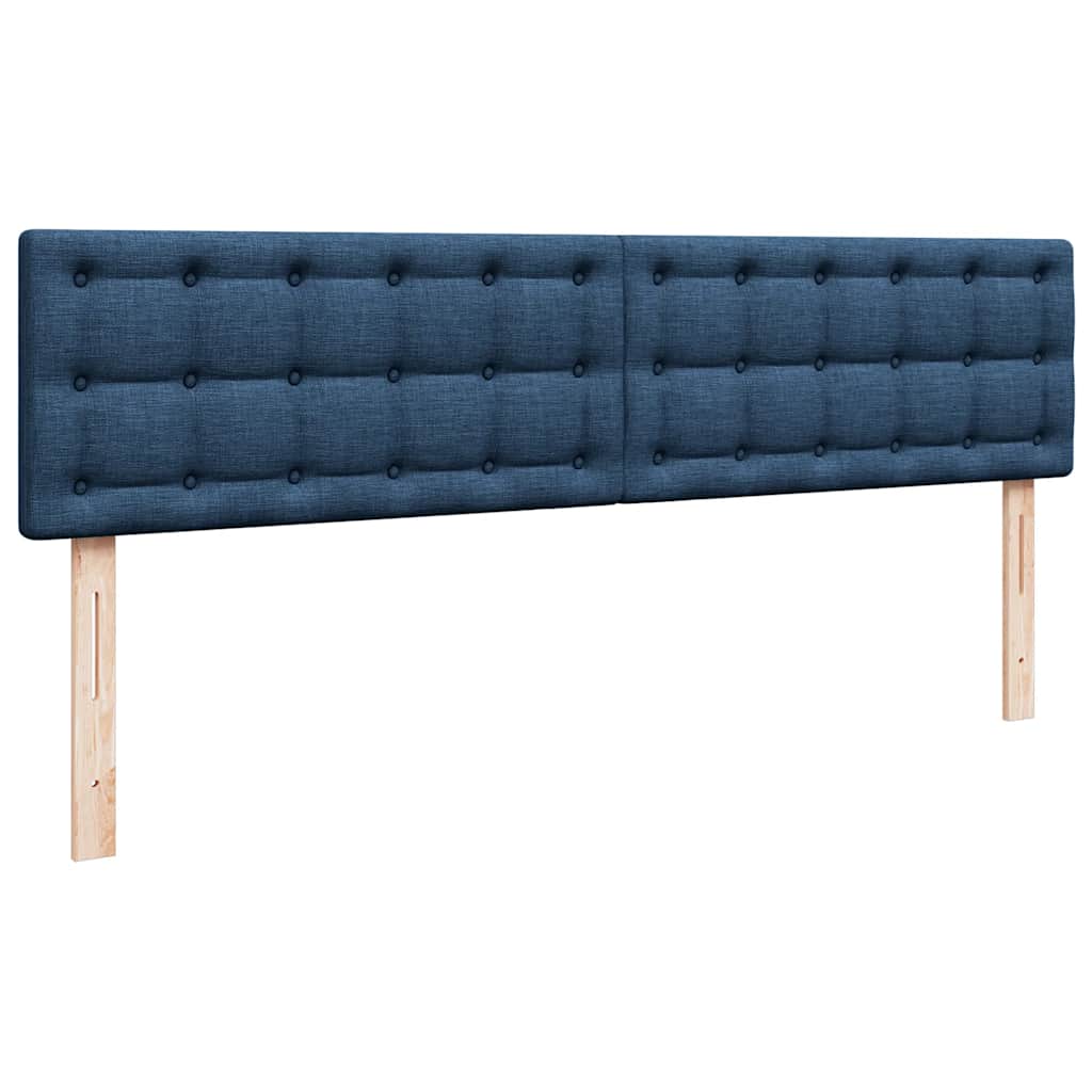 vidaXL Ottoman-Bett mit Matratze & LEDs Blau 160x200 cm Stoff