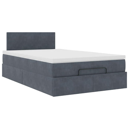 vidaXL Lit ottoman avec matelas et LED gris foncé 120x190 cm velours