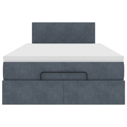 vidaXL Lit ottoman avec matelas et LED gris foncé 120x190 cm velours
