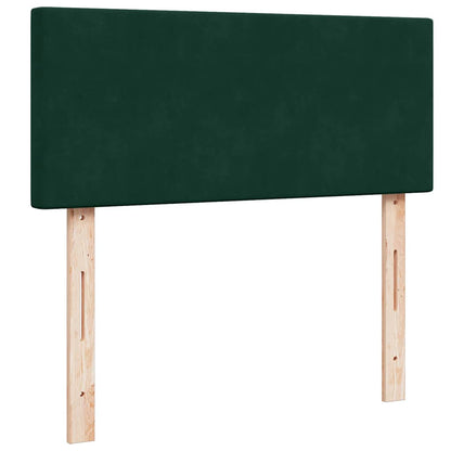 vidaXL Ottomane Bett mit Matratze & LEDs Dunkelgrün 120x190 cm Samt