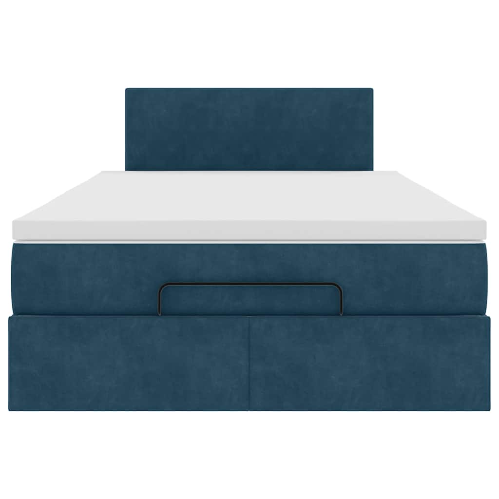 vidaXL Ottomane Bett mit Matratze & LEDs Dunkelblau 120x190 cm Samt