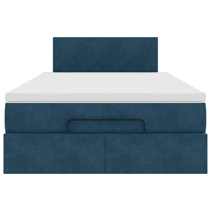 vidaXL Ottomane Bett mit Matratze & LEDs Dunkelblau 120x190 cm Samt