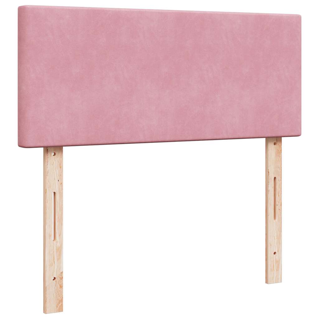 vidaXL Ottomane Bett mit Matratze & LEDs Rosa 120x190 cm Samt