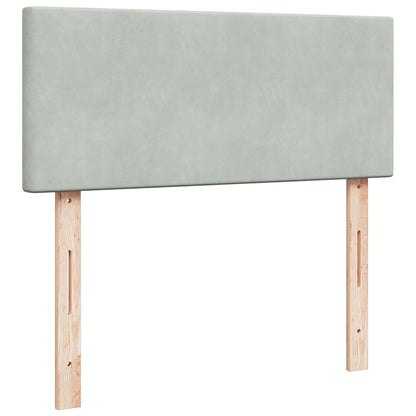 Ottoman-Bett mit Matratze & LEDs Hellgrau 120x200 cm Samt