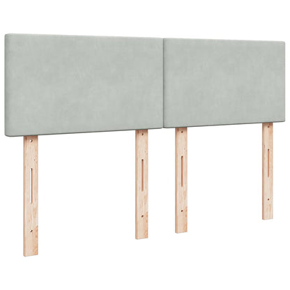 vidaXL Ottoman-Bett mit Matratze & LEDs Hellgrau 140x190 cm Samt