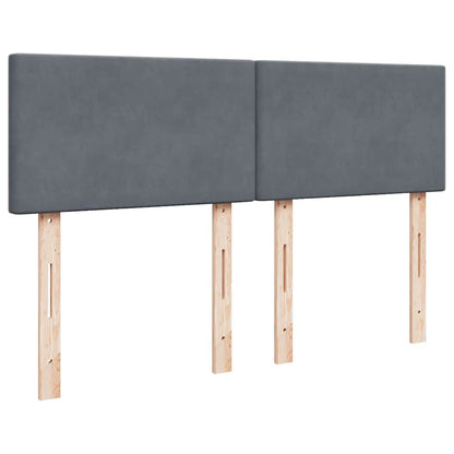 vidaXL Ottoman-Bett mit Matratze & LEDs Dunkelgrau 140x190 cm Samt