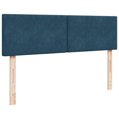 vidaXL Ottoman-Bett mit Matratze & LEDs Dunkelblau 140x190 cm Samt